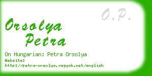 orsolya petra business card